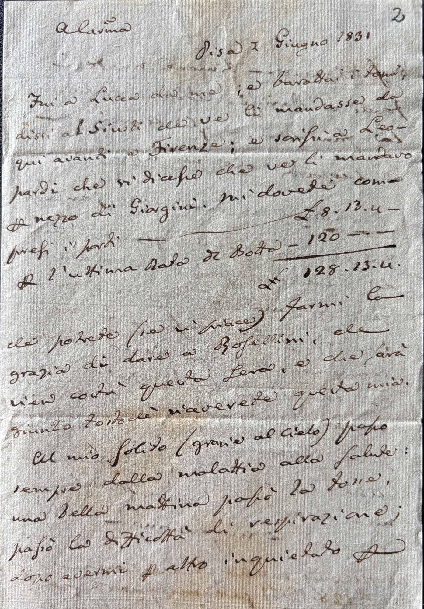 Giovanni Rosini sue lettere